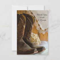 Cowboy Boots Lace Western Wedding Thank You Notes