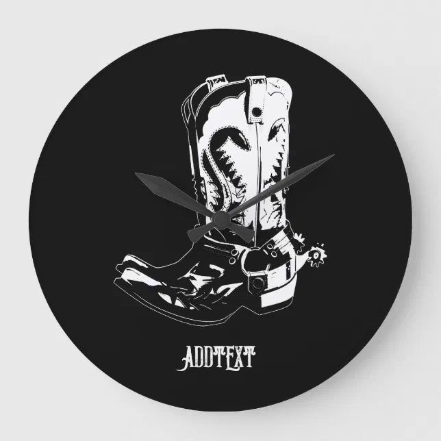 Cowboy Boot Clock Cowboy boots large clock | Zazzle