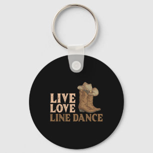 Cowboy Boots Line Dancing Country Hat Live Love Li Keychain