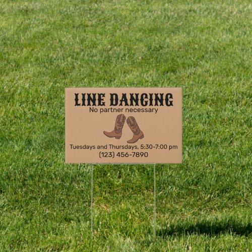 Cowboy Boots Line Dancing Country Western Business Sign