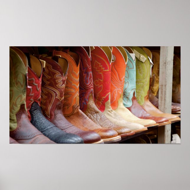 Cowboy boots line-up poster (Front)