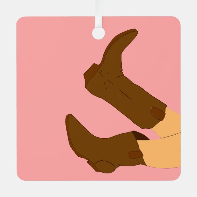 Cowboy Boots  Metal Ornament (Front)