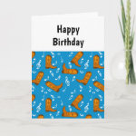 Cowboy Boots Music Notes Birthday Card