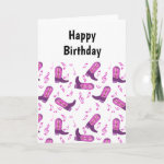 Cowboy Boots Music Notes Birthday Card