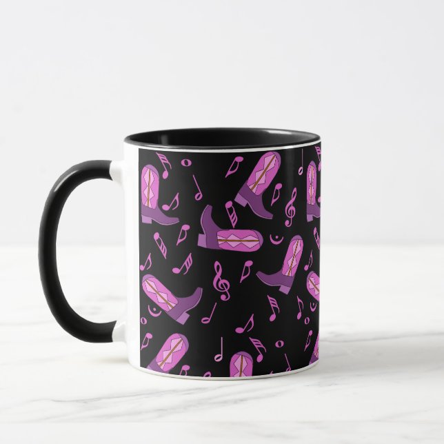 Cowboy Boots Music Notes Mug (Left)
