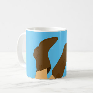 Cowboy Boots on Light Blue Background Coffee Mug