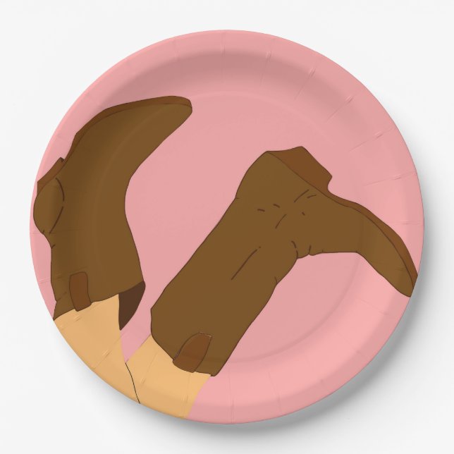 Cowboy Boots Paper Plates (Front)