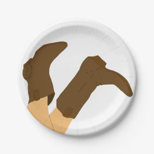 Cowboy Boots Paper Plates
