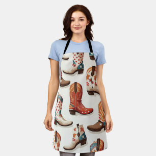 Cowboy boots pattern apron