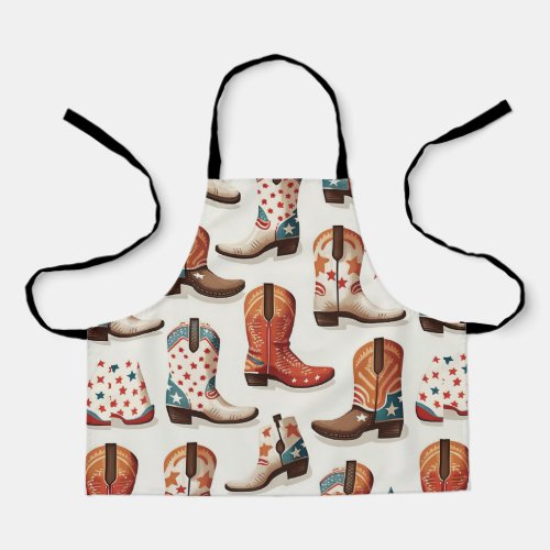 Cowboy boots pattern apron