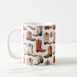Cowboy boots pattern coffee mug