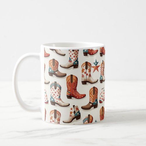 Cowboy boots pattern coffee mug