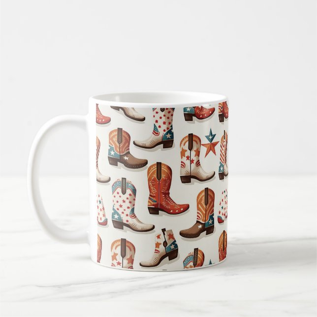 Cowboy boots pattern coffee mug (Left)