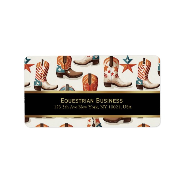 Cowboy boots pattern     label (Front)