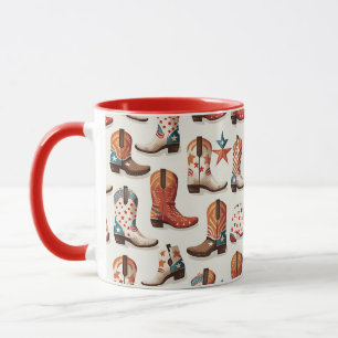 Cowboy boots pattern mug