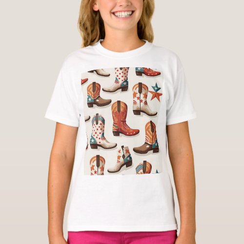 Cowboy boots pattern T_Shirt