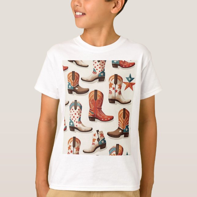 Cowboy boots pattern T-Shirt (Front)