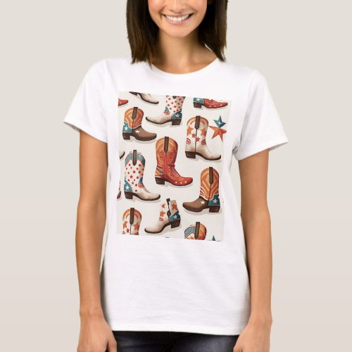 Cowboy boots pattern T_Shirt