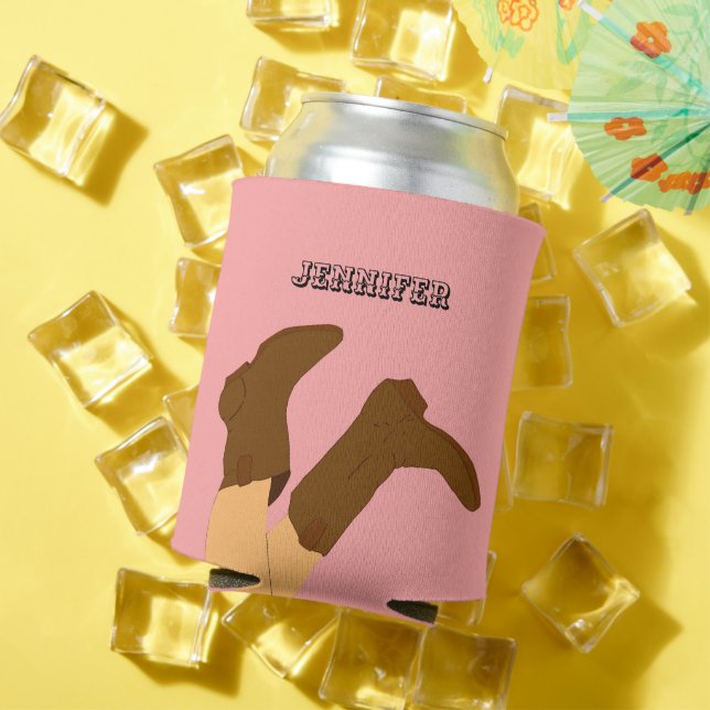 Cowboy Boots Personalized Can Cooler (In Situ Summer)