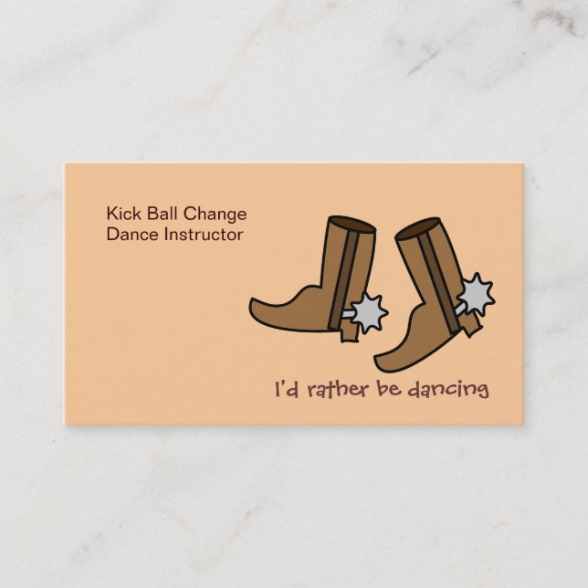 Cowboy Boots Rather be Dancing Country Western Business Card (Front)