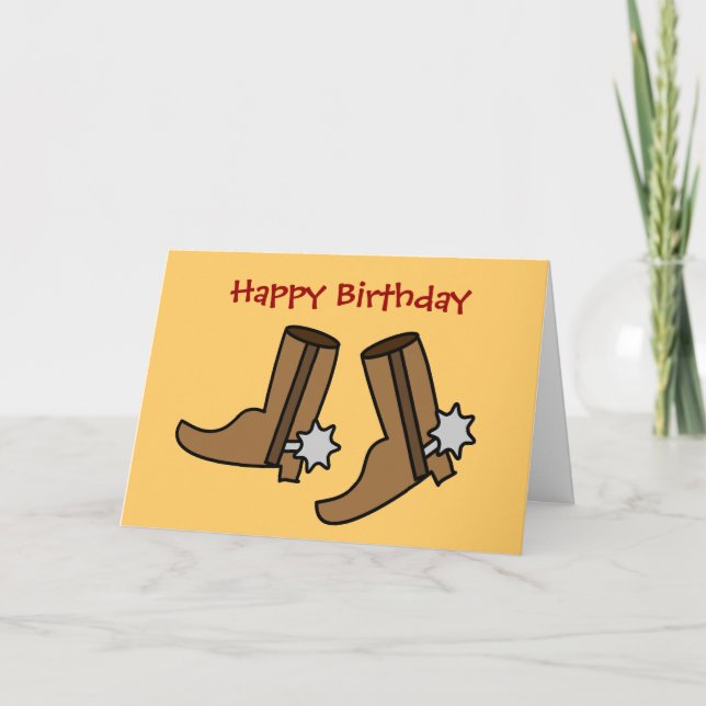 Cowboy Boots Rather be Dancing Country Western Card (Front)