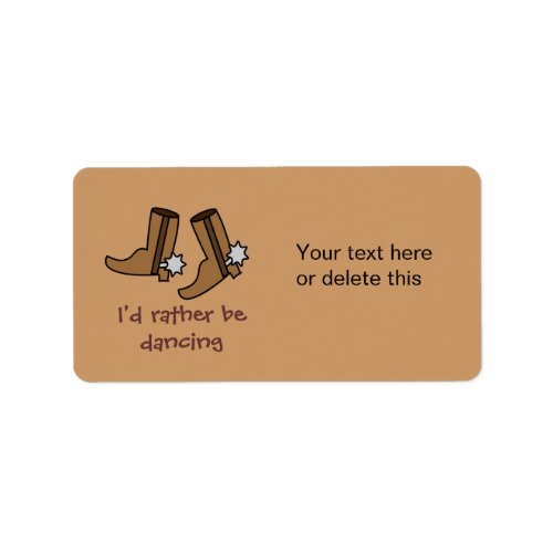 Cowboy Boots Rather be Dancing Country Western Label