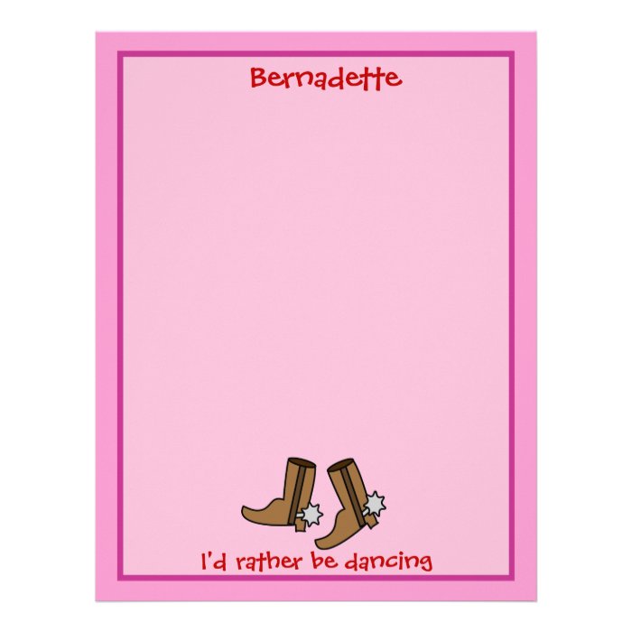 Cowboy Boots Rather be Dancing Country Western Customized Letterhead