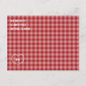 Cowboy Boots Red Checkered Gingham Announcement Postcard (Back)