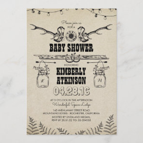 Cowboy Boots Rustic Country Baby Shower Invitation