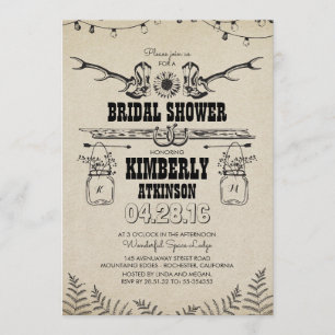Cowboy Boots Rustic Country Bridal Shower Invitation