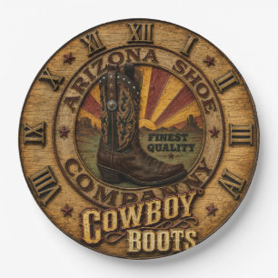 Cowboy Boots Rustic Western Ranch  Paper Plates