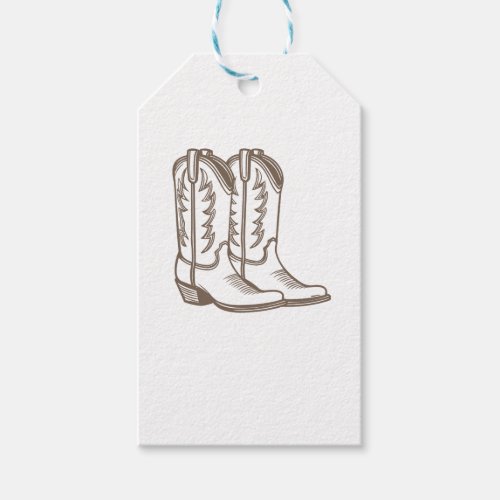 Cowboy Boots Sketch Thank You Party Favor Gift Tag