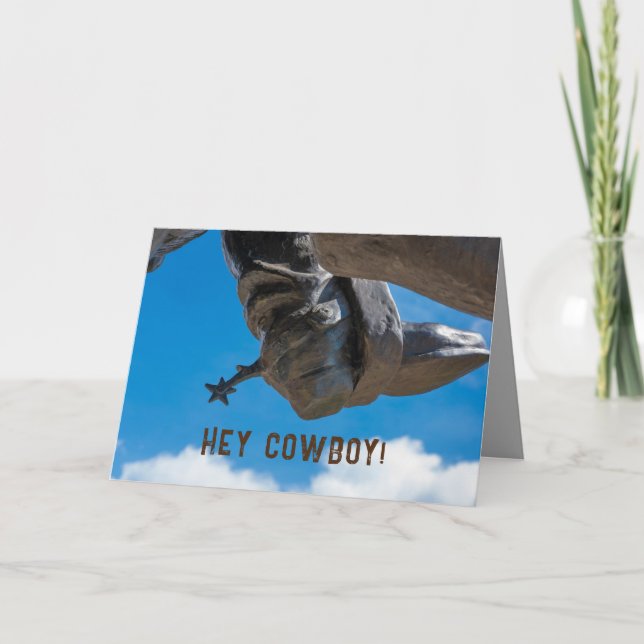 Cowboy boots spurs & open blue sky Birthday Card. Card (Front)