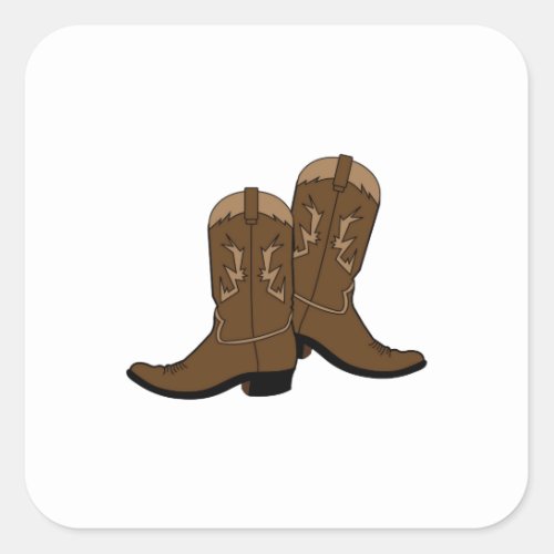 Cowboy Boots Square Sticker