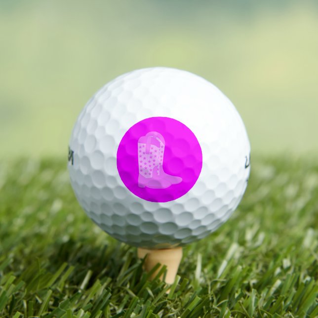 Cowboy Boots Stars Pink Golf Balls (Insitu Tee)