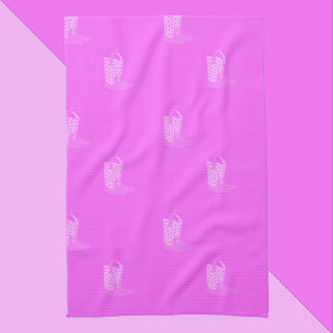 Cowboy Boots Stars Pink Pattern Kitchen Towel