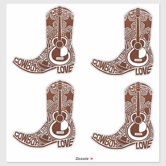Cowboy Boots Stickers (Sheet)