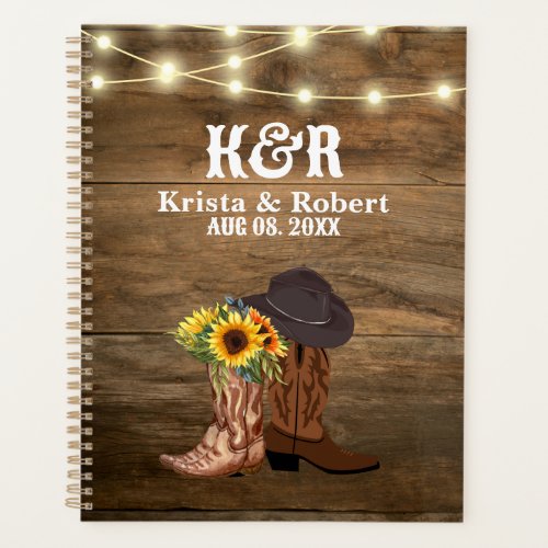 Cowboy Boots Sunflower Country Western Wedding  Planner