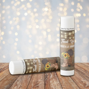Cowboy Boots Sunflower Western Wedding Favor Lip Balm