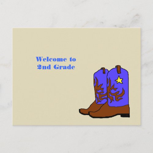 Cowboy Boots Teacher Welcome to Class Postcards