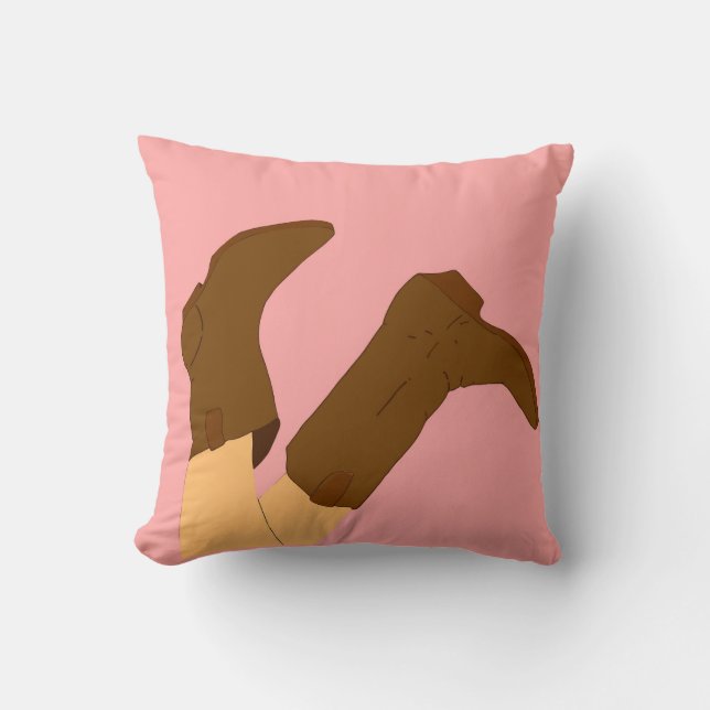 Cowboy Boots Throw Pillow (Front)
