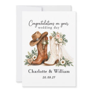 Cowboy Boots Wedding Card | Western Wedding Card
