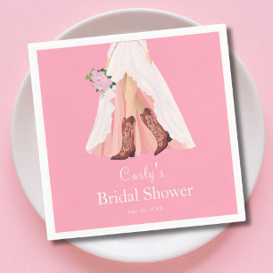 Cowboy Boots & Wedding Dress Bridal Shower Napkins