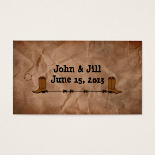 Cowboy Boots Wedding Favor Hang Tag
