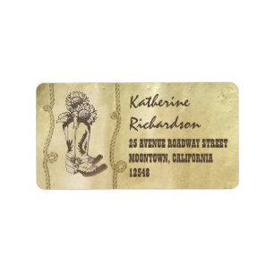 cowboy boots western address labels