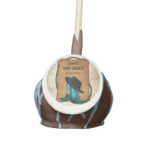 cowboy boots western Baby Shower Blue cake pops