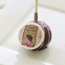 cowboy boots western Baby Shower Pink cake pops