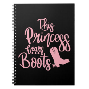 Cowboy Boots Western Cowgirl Princess Line Dancing Notebook
