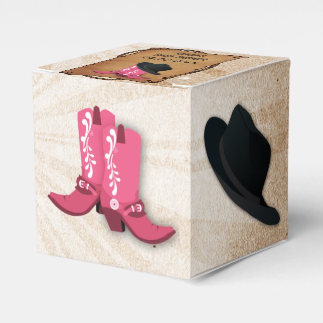 cowboy boots western Personalized favor boxes (Front Side)
