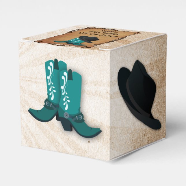 cowboy boots western Personalized favor boxes (Front Side)